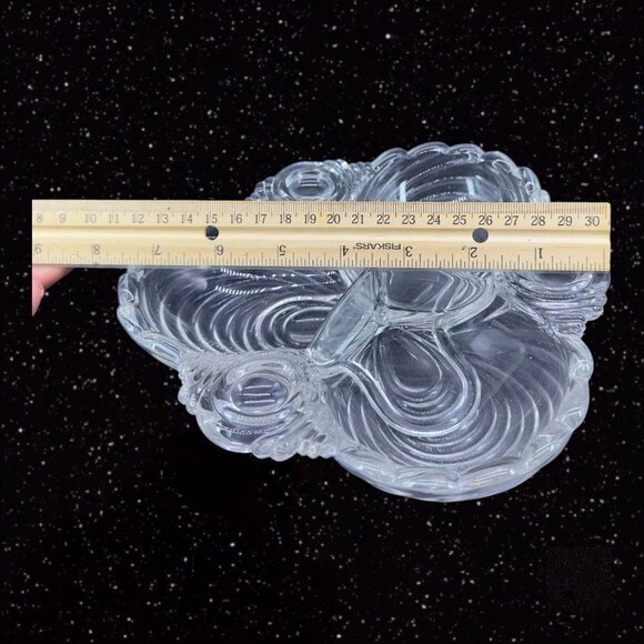Cambridge Glass 3 Compartment Relish Dish Trefoil Caprice Clear Scalloped 7.5"W - Picture 4 of 13